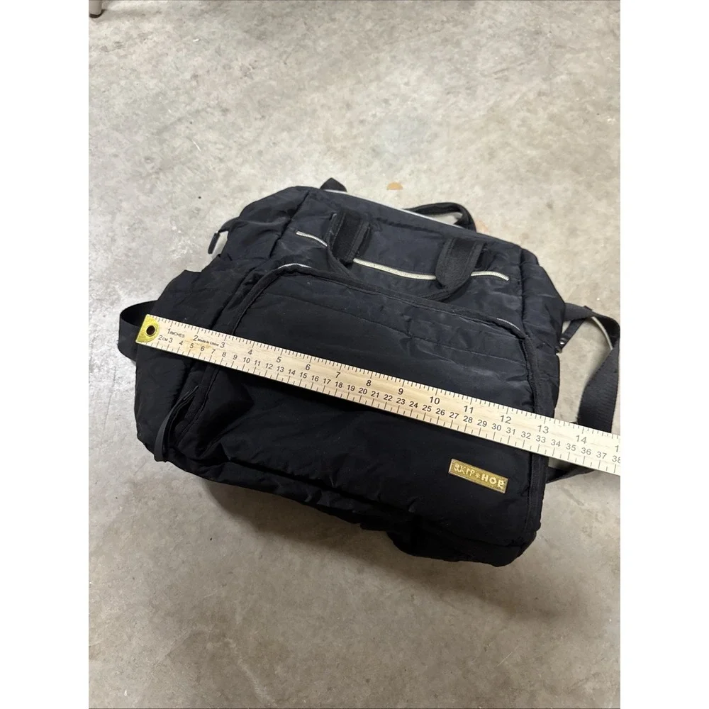 Skip Hop Mainframe Wide Open‎ Diaper Backpack Large Black Solid Nylon